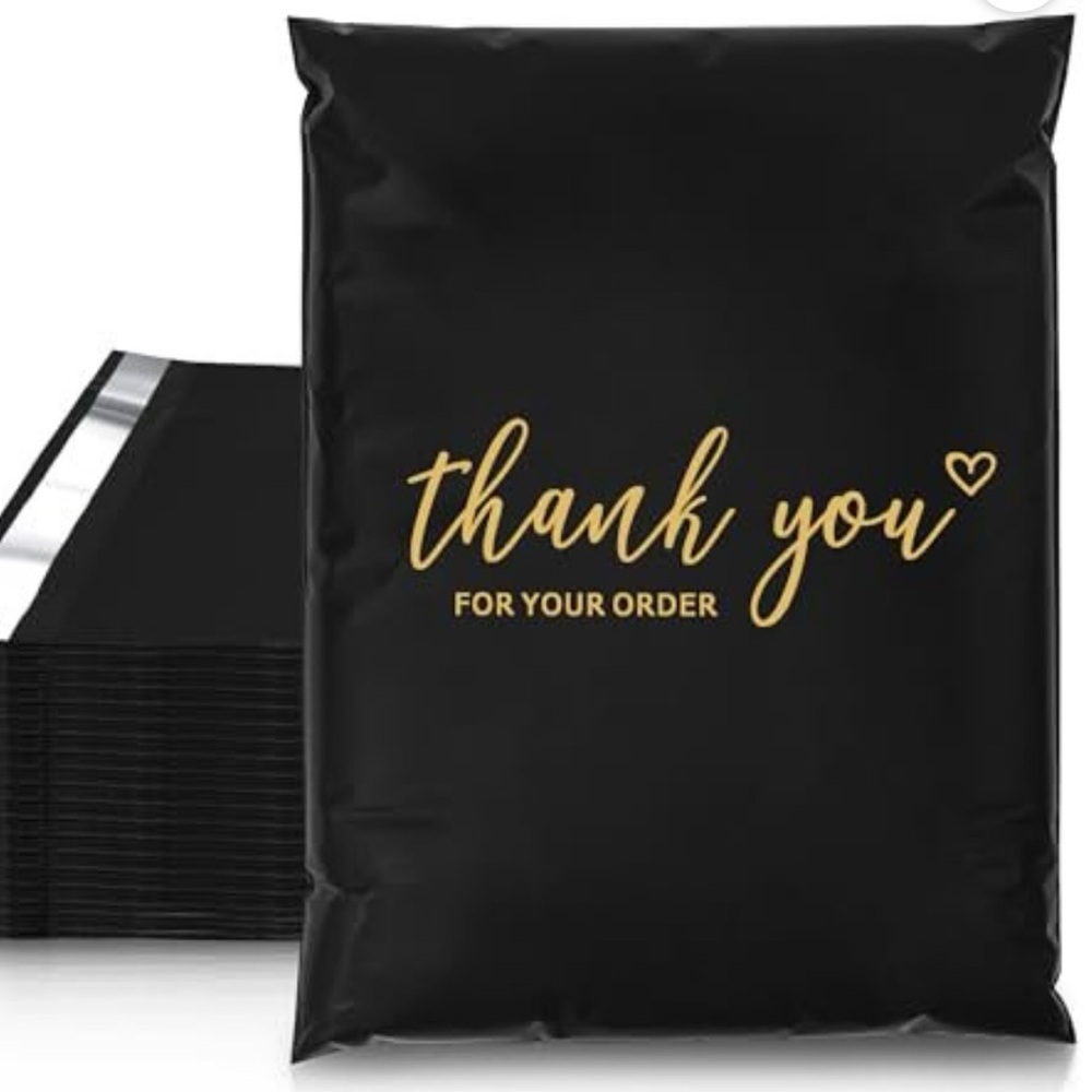10 extra large Poly mailers black and gold “thank you for your order”